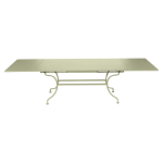Table rectangulaire  rallonges 200 / 300 x 100 cm romane en acier fermob