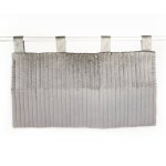 T�te de lit velours velina, gris mastic