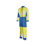 Adolphe lafont combinaison de travail haute visibilit� jaune fluo et bleu azur