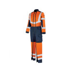 Adolphe lafont combinaison de travail haute visibilit� orange fluo hivi bleu marine