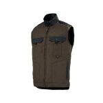 Adolphe lafont gilet de travail multipoches bodywarmer marron et noir