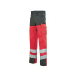 Adolphe lafont pantalon de travail haute visibilit� rouge fluo et gris a. lafont