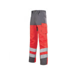 Adolphe lafont pantalon de travail haute visibilit� rouge hivi et gris