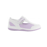Chaussure médicale blanche et parme src antistatique en lycra safety jogger Chaussure médicale blanche et parme src antistatique en lycra safety jogger