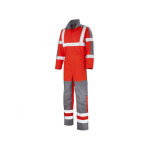 Combinaison de travail haute visibilit� rouge fluo gris adolphe lafont
