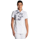 Dyneke blouse blanche esth�ticienne col mao, natural