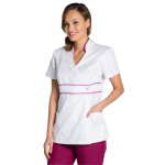 Dyneke blouse blanche et rose caduc�e