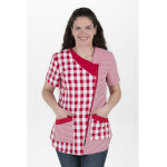 Dyneke blouse d'enseignante � manches courtes carr� rouge 60% coton 40% polyester