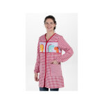 Dyneke blouse d'enseignante  manches longues dinosaure rouge 60% coton 40% polyester
