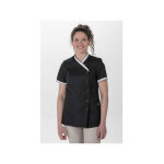 Dyneke blouse pour femme  col et manches pointus noire 70% coton 30% polyester