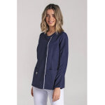 Dyneke blouse femme � manches longues patte de boutonnage marine 100% polyester