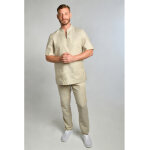 Dyneke blouse m�dicale pour homme col mao beige 70% coton 30% polyester
