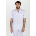Dyneke blouse m�dicale pour homme col mao blanche 67% polyester 33% coton