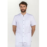 Dyneke blouse m�dicale homme � manches courtes blanc col mao