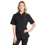 Dyneke blouse m�dicale noire col officier unisexe