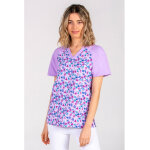 Dyneke blouse m�dicale unisexe fleur lilas 100% polyester