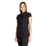 Dyneke blouse noire estheticienne col mao