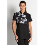 Dyneke blouse noire esth�ticienne col mao, natural