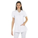 Dyneke blouse pharmacienne en microfibre col mao