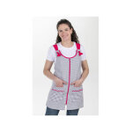 Dyneke tablier d'enseignante contrast� gris fuchsia 60% coton 30% polyester