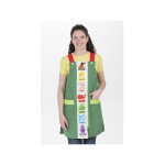Dyneke tablier d'enseignante imprim� couleurs vert 70% coton 30% polyester