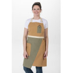 Dyneke tablier femme plastron asym�trique ocre 55% polyester 45% coton