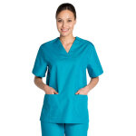 Dyneke tunique m�dicale bleu vert unisexe col en v