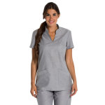 Dyneke tunique m�dicale col mao gris clair