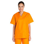 Dyneke tunique mdicale orange unisexe col en v