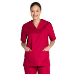 Dyneke tunique m�dicale rouge lit de vin unisexe col en v