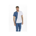 Dyneke veste homme  manches courtes asymtrique bleue 100% polyester