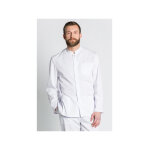 Dyneke veste homme � manches longues avec boutons pression blanche 100% polyester