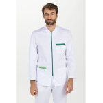 Dyneke veste homme � manches longues zipp�e contrast�e verte 67% polyester 33% coton
