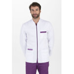 Dyneke veste homme � manches longues zipp�e contrast�e violette 67% polyester 33% coton