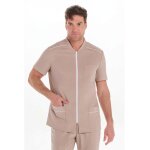 Dyneke veste manches courtes microfibre stretch homme beige