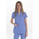 Dyneke veste m�dicale manches courtes femme bleu