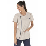 Dyneke veste médicale à manches courtes en microfibre femme Dyneke veste médicale à manches courtes en microfibre femme