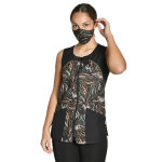 Dyneke veste sans manches en microfibre noire � motifs