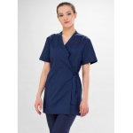 Eldan kimono m�dical cache coeur bleu marine yoko couture