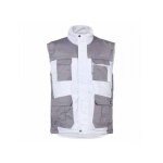 Gilet blanc de travail pour peintre sans manches matelass piattec nine worths