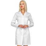 Isacco blouse blanche avec �lastique pour infirmi�re singapour � manche longue 3 poches