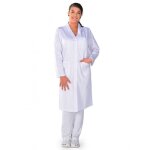 Isacco blouse blanche femme manches longues vichy 100% coton