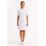 Isacco blouse blanche � manche courte venezia avec col mao 65% polyester / 35% coton