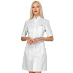 Isacco blouse blanche  manche courte venezia avec col mao 65% polyester / 35% coton