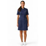 Isacco blouse bleu marine � manche courte venezia avec col mao 65% polyester / 35% coton