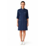 Isacco blouse bleu marine venezia avec col mao 65% polyester / 35% coton