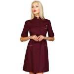 Isacco blouse bordeaux � manche courte venezia avec col mao 65% polyester / 35% coton