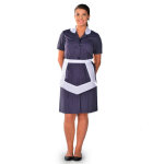 Isacco blouse femme de chambre � manches courtes fine rayure carlton