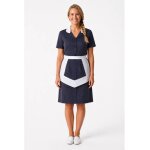 Isacco blouse femme de chambre � manches courtes fine rayure carlton