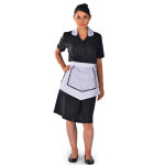 Isacco blouse femme de chambre noire  manches courtes carlton